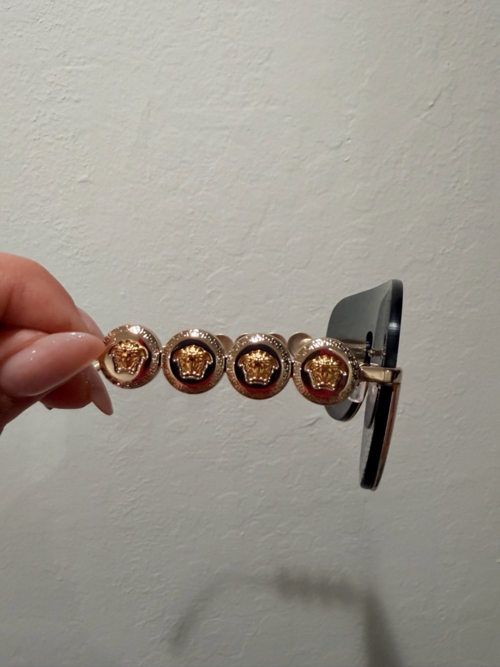 Versace Black Sunglasses with Gold Medallion Trim